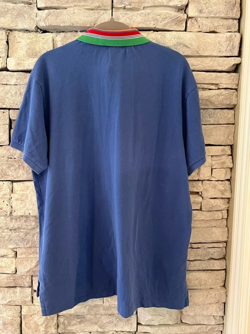 Polo by Ralph Lauren Royal Blue Polo with Multi-Color Striped Collar XL